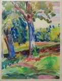 Arbres by Jeanne Klein, Aquarelle sur papier signé en bas à gauche, sold Mar 2016