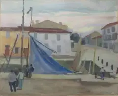 Le port by Jeanne Klein, Aquarelle sur papier signé en bas à droite, sold Mar 2016