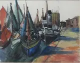Le port by Jeanne Klein, Aquarelle sur papier signé en bas à gauche, sold Mar 2016