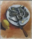 Nature morte aux huitres by Jeanne Klein, Aquarelle sur papier signé en bas à gauche, sold Mar 2016
