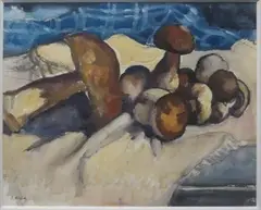 Champignons by Jeanne Klein, Aquarelle sur papier signé en bas à gauche, sold Mar 2016