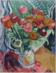 Bouquet by Jeanne Klein, Aquarelle sur papier signé en bas à droite, sold Mar 2016
