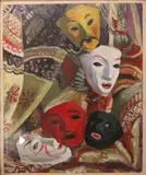 Masques by Jeanne Klein, Aquarelle sur papier signé en bas à droite, sold Mar 2016