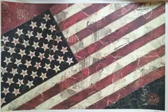 Drapeau Américain by Shepard Fairey, Sérigraphie en couleurs sur papier signé en bas à droite Silkscreen printed in colours, sold Dec 2015