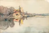La tour Philippe Le Bel à Villeneuve lès Avignon by Louis Agricol Montagné, 1924, Aquarelle sur trait de fusain, sold Feb 2024