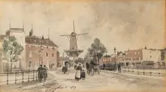Rue animée en Hollande by Johan Jongkind, 1859, Mine de plomb et aquarelle et sur papier, sold Jan 2024