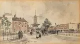 Rue animée en Hollande by Johan Jongkind, 1859, Mine de plomb et aquarelle et sur papier, sold Jan 2024