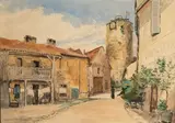 Vues de village. Deux aquarelles by Tancrède Abraham, Aquarelle, sold Jan 2024