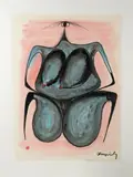 La Cyclope by Philippe Hiquily, 1986, Encre et aquarelle sur papier, sold Jan 2024