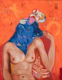 Invincible by Lizzie Alba, 2023, Pastel à l'huile et acrylique sur toile, sold Jan 2024