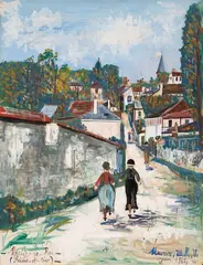 Promenade à Marly-Le-Roi, juin 1935 by Maurice Utrillo, Gouache sur papier, sold Dec 2023