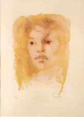 Visage by Léonor Fini, Lithographie en couleurs sur papier, sold Dec 2023