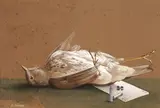 Nature morte à l'oiseau by Jean-Lin Descamps, Gouache sur papier, sold Dec 2023