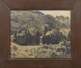 Paysage de Provence by Jaume Guiran, 1930, Aquarelle sur papier, sold Nov 2023