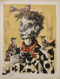 Clown aux trois oiseaux by Paul Augustin Aizpiri, Lithographie en couleurs sur papier, sold Nov 2023