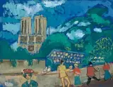 Les quais à Notre-Dame by Fikret Mualla Saygı, Gouache, sold Oct 2021