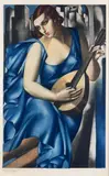 Femme à la mandoline by Tamara de Lempicka, vers 1933, Aquatinte signée et numérotée, sold Apr 2021