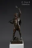 Virtutes civicae, ense et labore by Émile Louis Picault, Epreuve en bronze patiné brun figurant une allégorie Hauteur :, sold Apr 2024