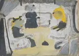 [RUSSE] La conversation by Eugène Gabritschevsky, Gouache sur papier, sold Apr 2024