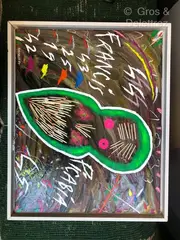ORMARE, FrancisPicabia 1989 by Bruno Donzelli, Technique mixte (acrylique et collage d'allumette), sold Apr 2024