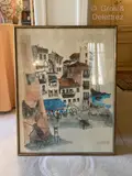 Devant le port à Villefranche by Robert Lepine, Aquarelle signée en bas à gauche, sold Mar 2024