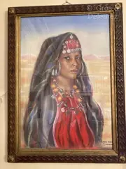 La jeune berbère by Catherine Dammeron, Pastel sur papier signé et titré en bas à droite, sold Mar 2024