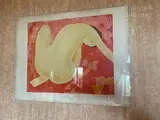 Femme nue sur fond rouge by Alain Bonnefoit, 1972, Lithographie signée, sold Mar 2024