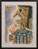 L'homme au simarre by Roland Chanco, Pastel gouache sur papier canson, sold Feb 2024