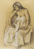 Femme assise by Francisco Zúñiga, Pastel, sold Sep 2023