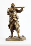Soldat en joue by Aristide Croisy, Bronze à patine dorée, sold Sep 2023