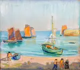 Morgat by Jean Paul Lemieux, Pastel, sold Aug 2023