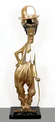 Charlie Chaplin by Georges Charpentier, Bronze à patine dorée, sold Jun 2023