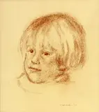 Portrait by Louise Carrier, Sanguine sur papier, sold Jun 2023