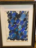 Composition en bleu et noir by Daniel Vassart, Aquarelle sur papier, sold May 2022