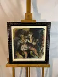 Josette en bonne compagnie by Denis Pouppeville, 2012, Aquarelle et huile sur papier préparé, sold May 2022