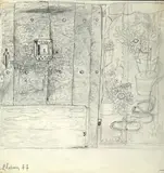 Intérieur by Pierre Le Sueur, 1977, Crayon et estompe, sold Apr 2022