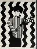 Twiggy by Michael Roberts, Collage sur papier fort, sold Feb 2022