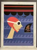 Fin de Voyage" : maquette "Biarritz, Nice, Monte Carlo, Capri, Cannes, Antibes Saint-Tropez, Marbella", pour la couverture de The New Yorker, July 16 by Michael Roberts, 2001, Collage sur papier fort, sold Feb 2022
