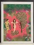 Before the fall" : Adam et Eve. Maquette probablement pour une couverture de The New Yorker by Michael Roberts, Collage sur papier fort, sold Feb 2022