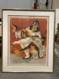 Arlequin à la guitare et singe by Lucien Fontanarosa, Lithographie encadrée en couleur, sold Dec 2021