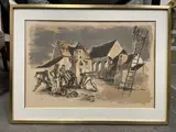 Le chantier by Lucien Fontanarosa, Lithographie encadrée en couleur, sold Dec 2021