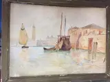 Venise by Pierre Waldeck-Rousseau, Aquarelle signée et dédicacée en bas à gauche, sold Dec 2021