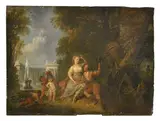 Renaud et Armide by Jean-Baptiste Lallemand, Panneau, une planche, non parqueté Hauteur :, sold Nov 2025