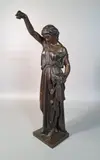 Vestale aux fleurs by Aimé Millet, Epreuve en bronze à patine brune, sold Oct 2025