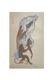 Couple de singes en perruques by Nikolai Konstantinovitch Kalmakov, 1915, Aquarelle sur papier, sold Oct 2025
