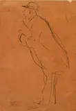 L'homme à la jaquette by Henri de Toulouse-Lautrec, Crayon sur papier, sold Nov 2018