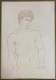 Portrait d'homme en buste by Anatola Soungouroff, Sanguine sur papier, sold Jul 2022