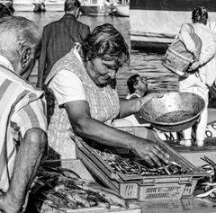 Poissonnière quai des Belges, Le vieux port, Marseille by José Nicolas, 1996, Tirage argentique, légendé et signé au dos par le photographe, sold Feb 2025