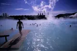Lagon Bleu, Islande by José Nicolas, 1997, Tirage en subligraphie, légendé et signé au dos par le photographe, sold Feb 2025