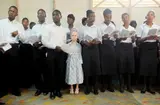 Portrait de groupe, la choral, jour du Seigneur, Grand Boulage, Haïti by José Nicolas, 2014, Tirage Fine Art, légendé et signé au dos par le photographe, sold Feb 2025